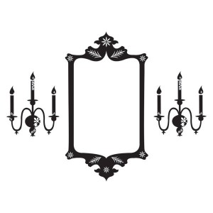 Sticker miroir baroque et chandeliers Les invasions éphémères