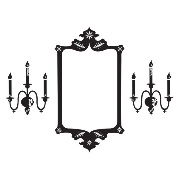 Sticker miroir baroque et chandeliers Les invasions éphémères